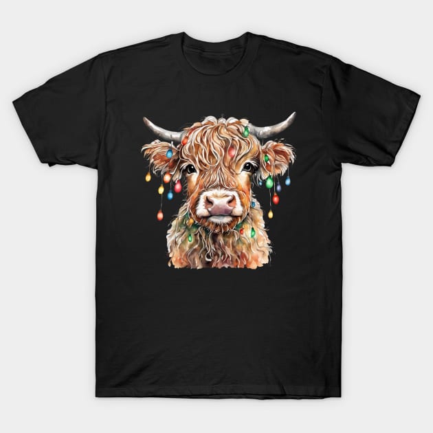 Cute Christmas Cow T-Shirt by Nasher Designs